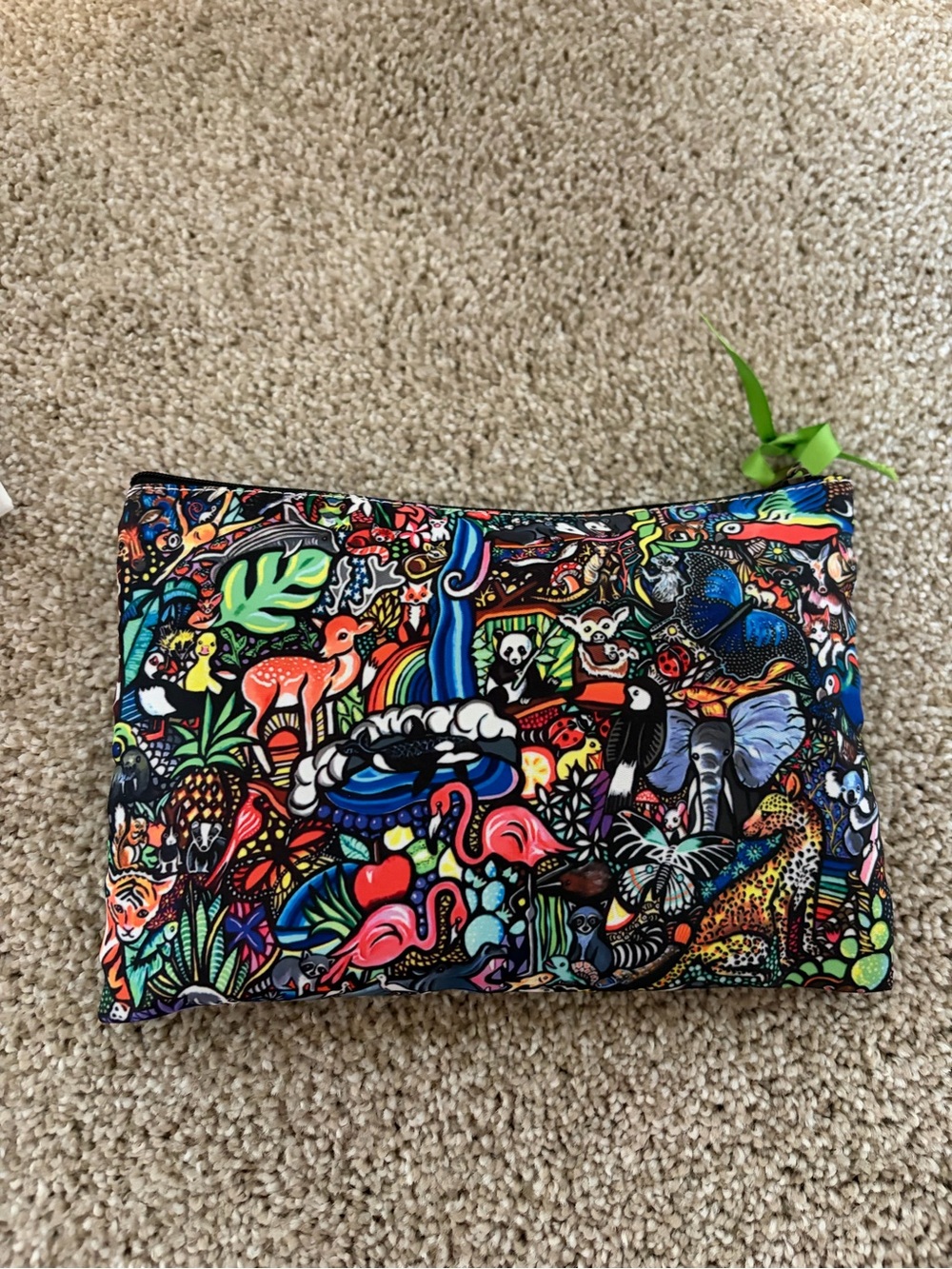 Cute animal cosmetic bag with goodies inside